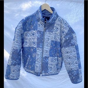 7 For All Mankind Quilted Bandana Puffer Bomber Jacket